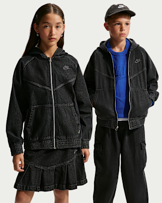 Nike Sportswear Collection Older Kids' Full-Zip Hooded Denim